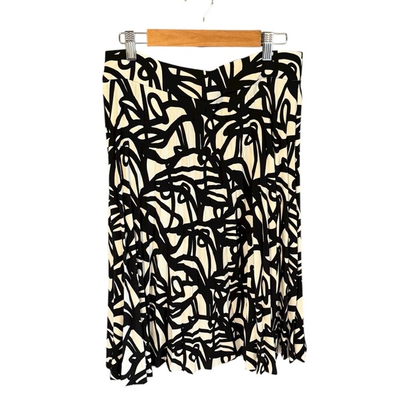 J. Crew Dresses & Skirts - J.Crew Abstract Brushstroke Pleated Skirt | Black/White | | Size 12